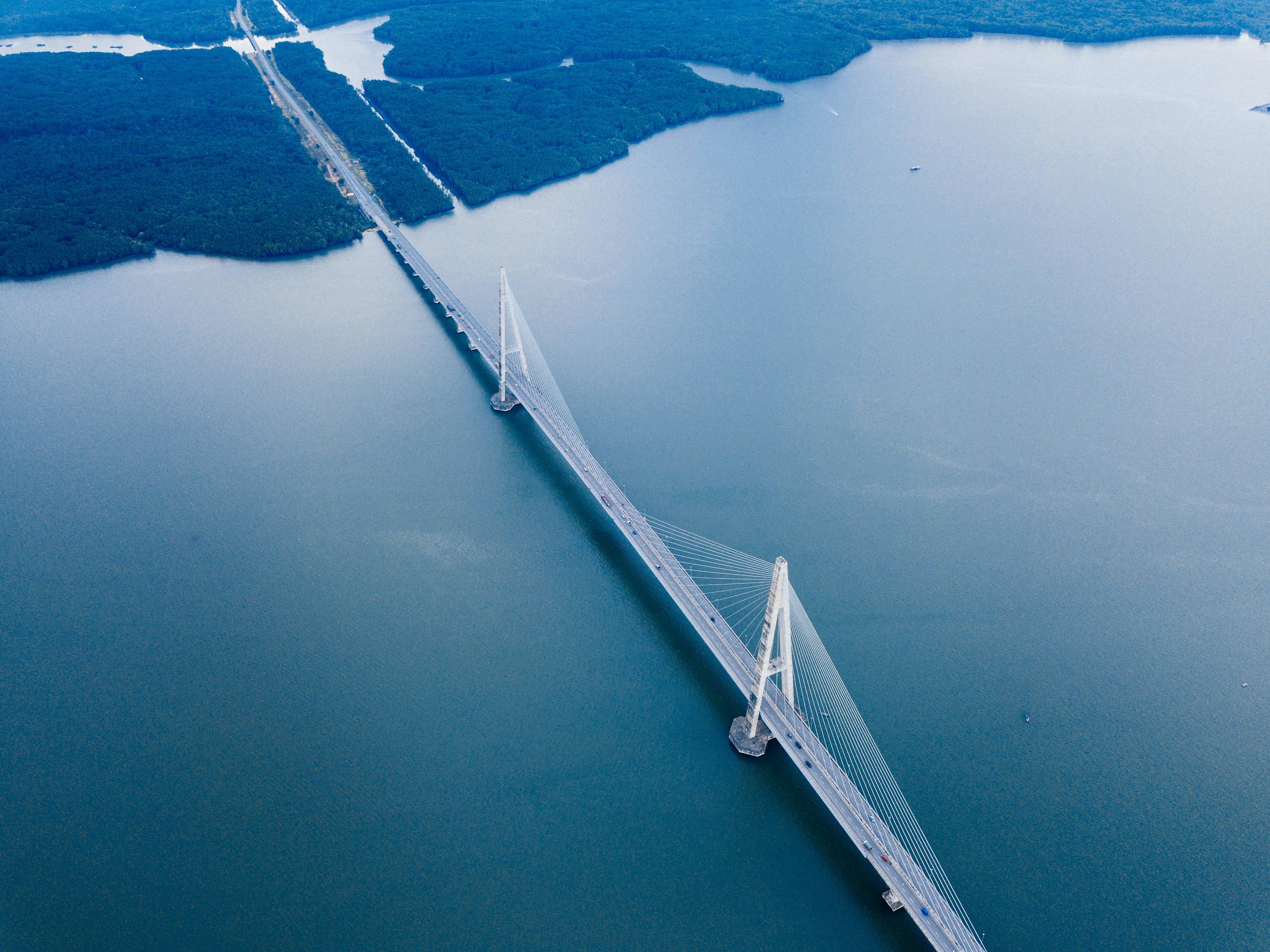 aerial photography of bridge